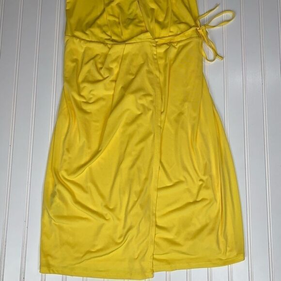 Bcbgeneration Lemonade Ruched Surplice Wrap Dress Size S Nwt - Picture 6 of 12